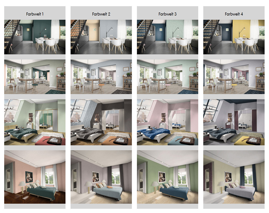 применение трендовых цветов Caparol 2018 в интерьере применение трендовых цветов Caparol 2018 в интерьере